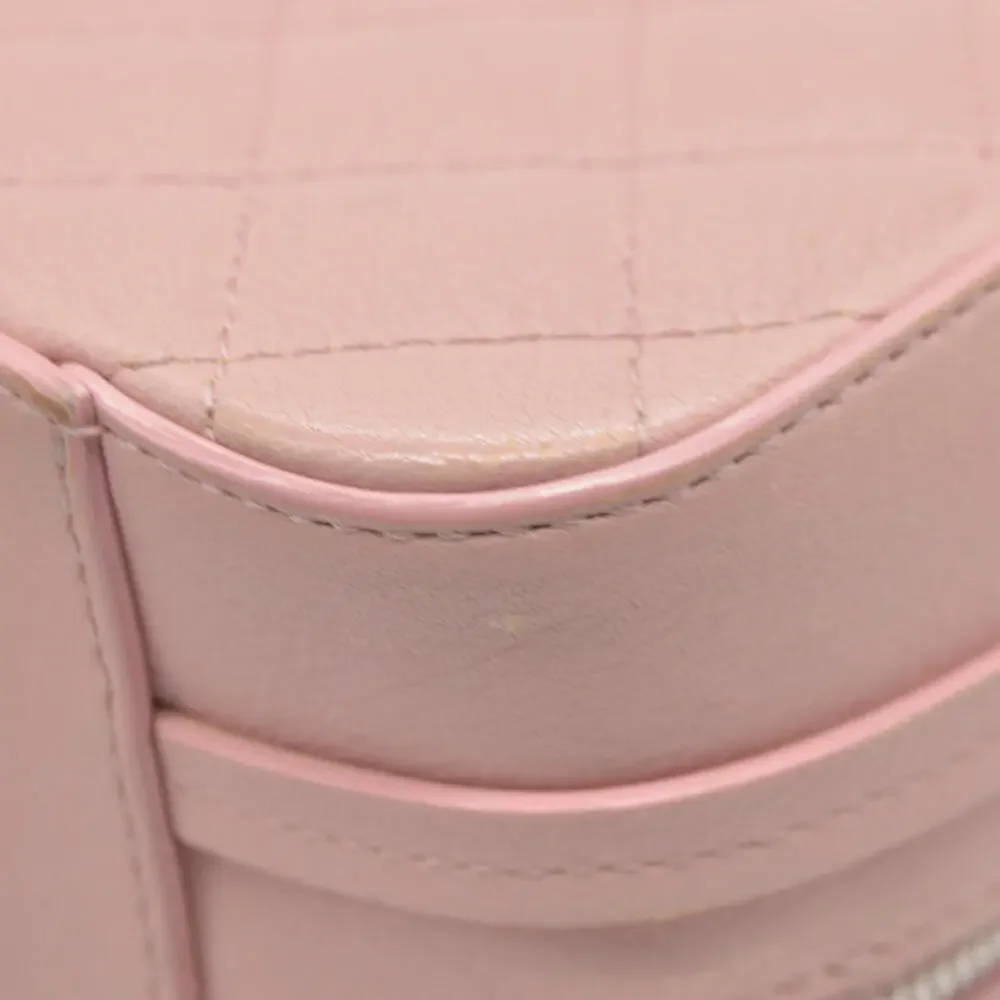 $4200 Chanel Lambskin Quilted Mini CC Box Camera Bag Pink